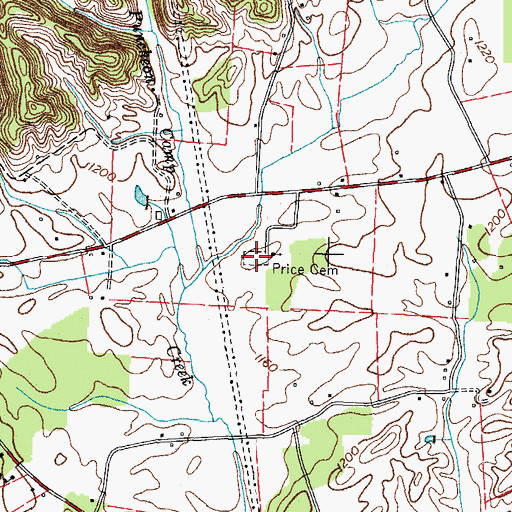 Topographic Map of Price Cemetery, TN