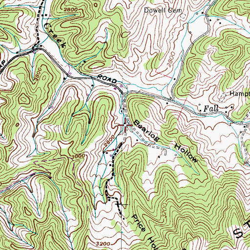 Topographic Map of Price Hollow, TN