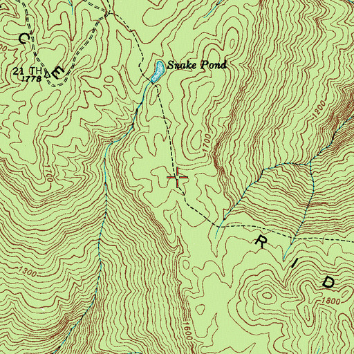 Topographic Map of Price Ridge, TN