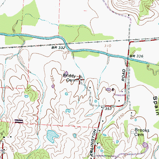 Topographic Map of Priddy Cemetery, TN