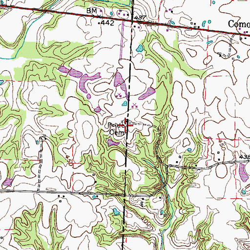 Topographic Map of Pride Cemetery, TN