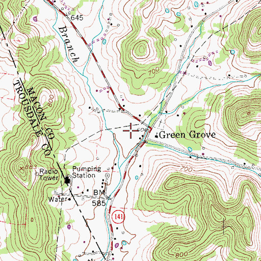 Topographic Map of Prock Hollow, TN
