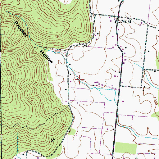 Topographic Map of Procter Hollow, TN