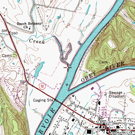 Topographic Map of Proctor Creek, TN