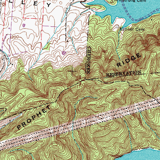 Topographic Map of Prophet Ridge, TN