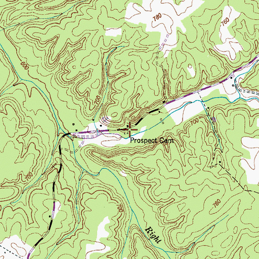 Topographic Map of Prospect Cemetery, TN