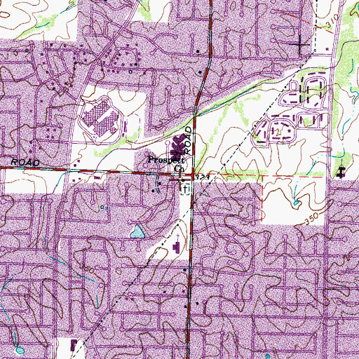 Topographic Map of Prospect Church, TN