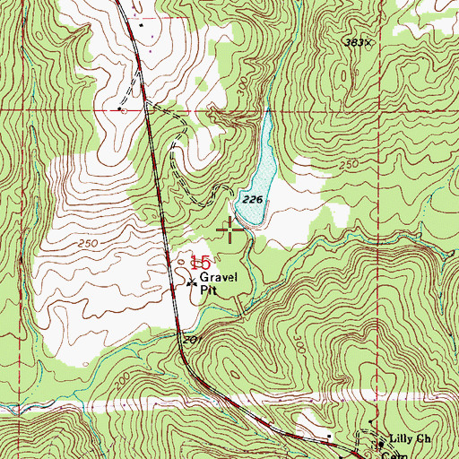 Topographic Map of Bert Boroughs Pond Dam, AL