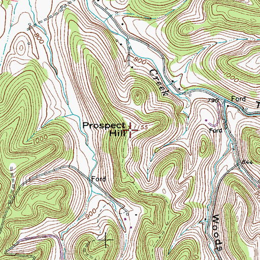 Topographic Map of Prospect Hill, TN