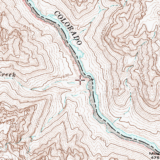 Topographic Map of Two Hundred and Fourteenmile Creek, AZ