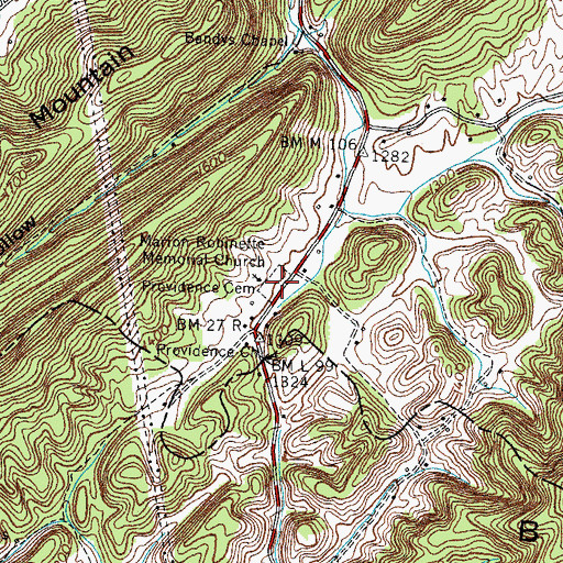 Topographic Map of Providence Cemetery, TN
