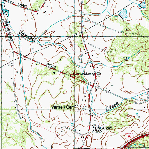 Topographic Map of Providence Church, TN