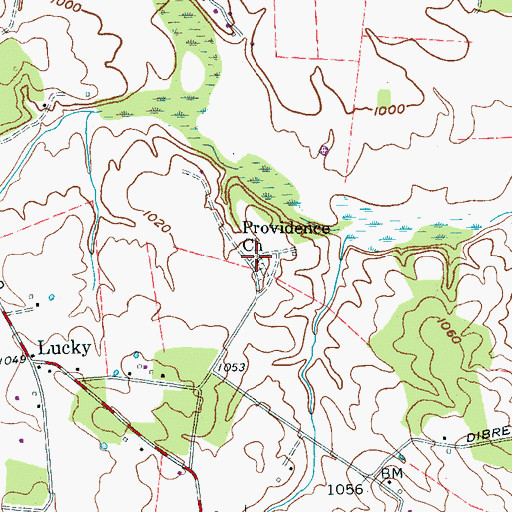 Topographic Map of Providence Church, TN