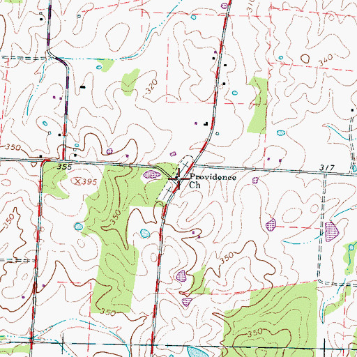 Topographic Map of Providence Church, TN