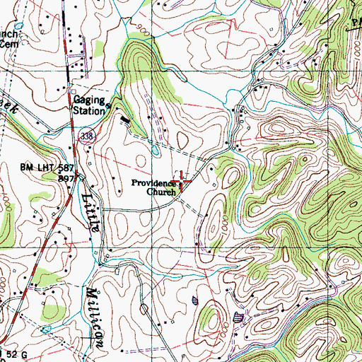 Topographic Map of Providence Church, TN