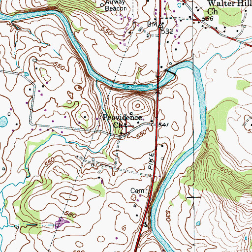 Topographic Map of Providence Church, TN