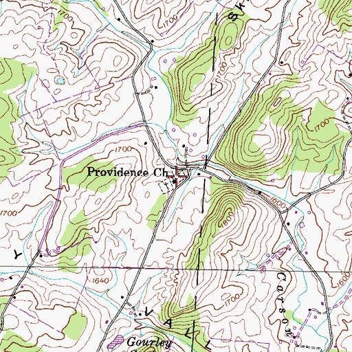 Topographic Map of Providence Church, TN