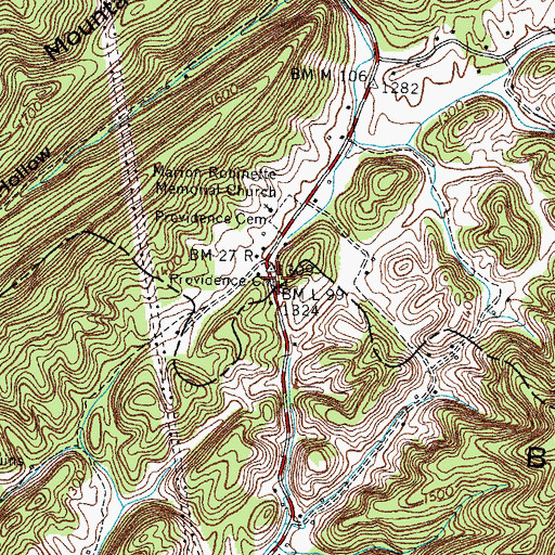 Topographic Map of Providence Church, TN