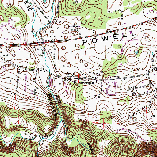 Topographic Map of Providence Church, TN