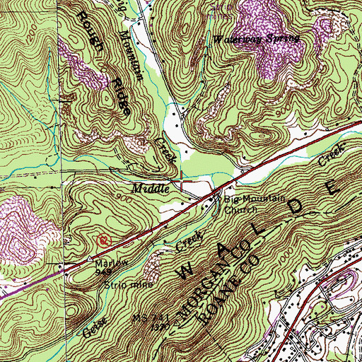 Topographic Map of Prudential Hollow, TN