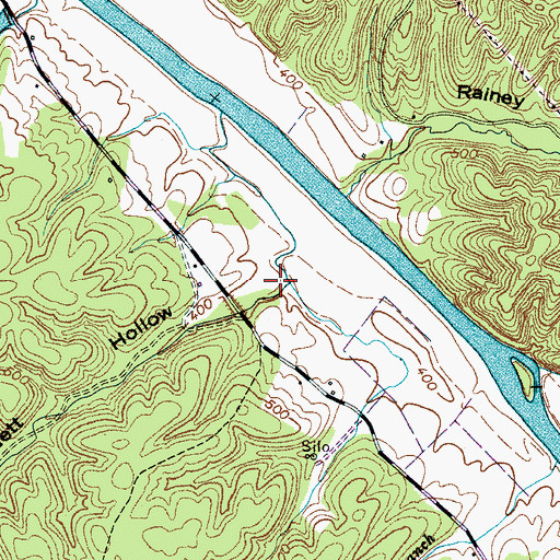 Topographic Map of Pruett Hollow, TN