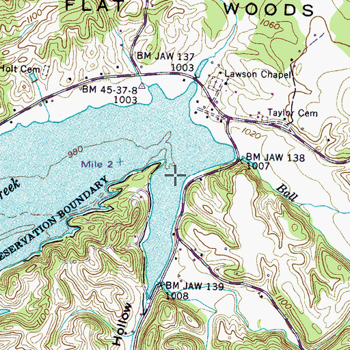 Topographic Map of Pruitt Hollow, TN