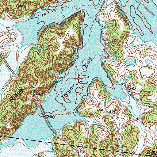 Topographic Map of Pryor Bay, TN