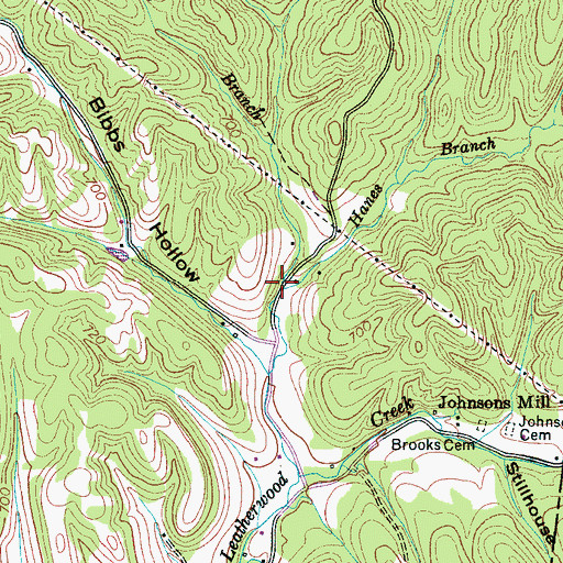 Topographic Map of Puckett Branch, TN