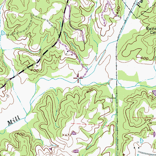 Topographic Map of Pugh Creek, TN