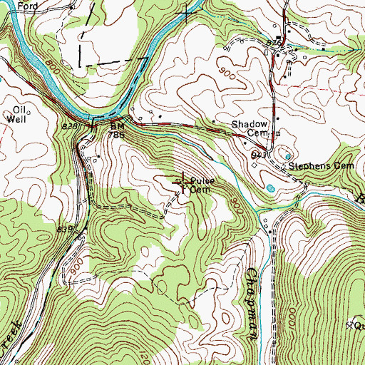 Topographic Map of Pulse Cemetery, TN