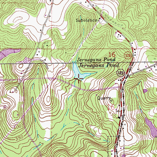 Topographic Map of C A Jernigan Lake Dam, AL