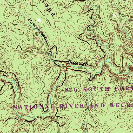 Topographic Map of Pumphouse Branch, TN
