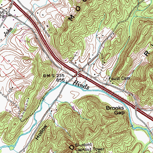 Topographic Map of Pumpkin Hollow, TN