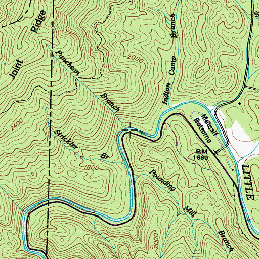 Topographic Map of Puncheon Branch, TN