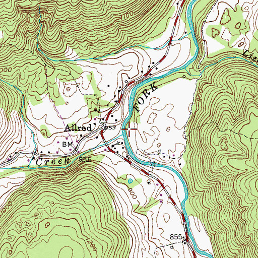Topographic Map of Puncheon Camp Creek, TN