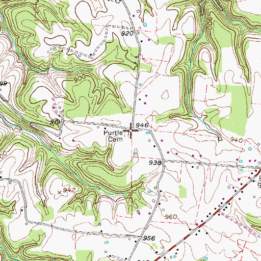 Topographic Map of Pirtle Cemetery, TN
