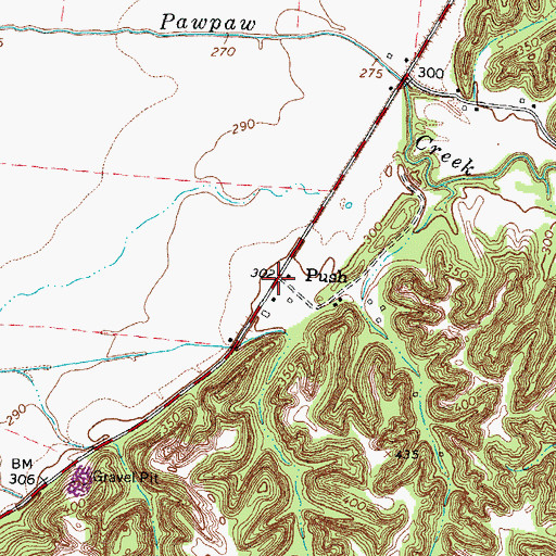 Topographic Map of Push, TN