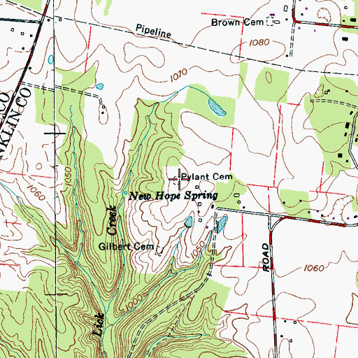 Topographic Map of Pylant Cemetery, TN