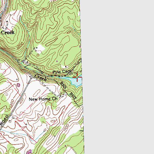Topographic Map of Pyle Cemetery, TN