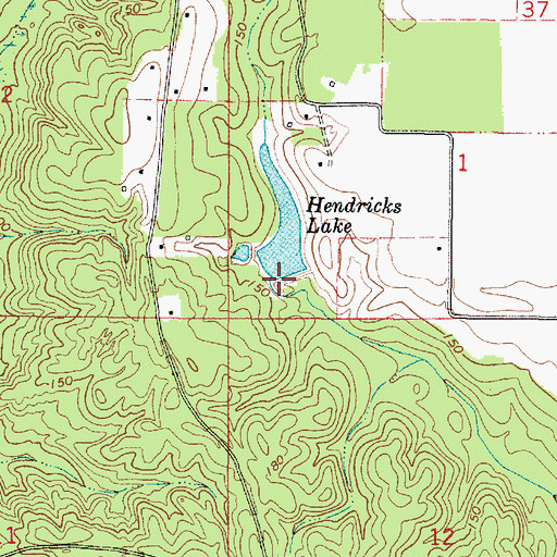 Topographic Map of Hendricks Dam, AL