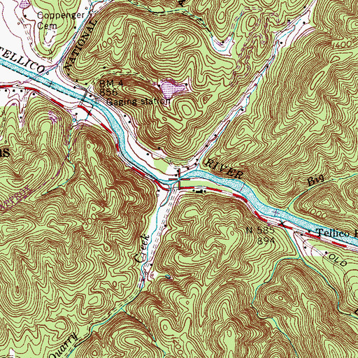 Topographic Map of Quarry Creek, TN