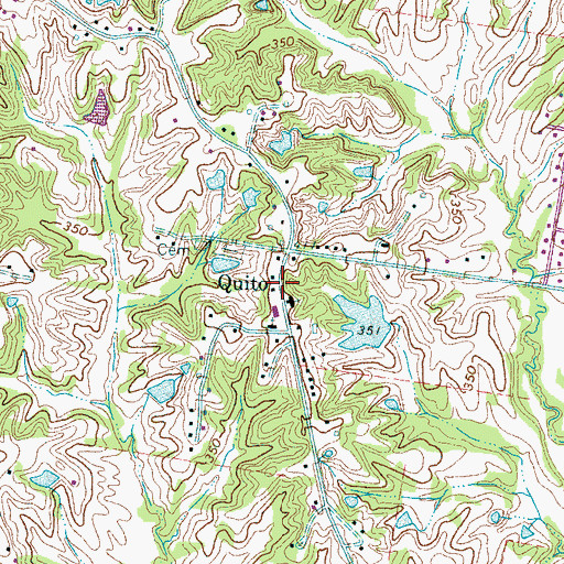 Topographic Map of Quito, TN