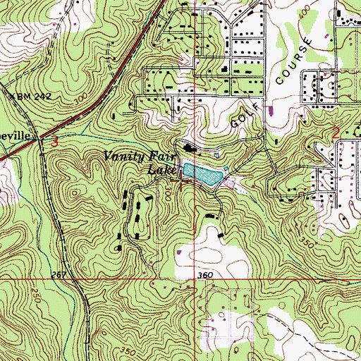 Topographic Map of Vanity Fair Lake Dam, AL
