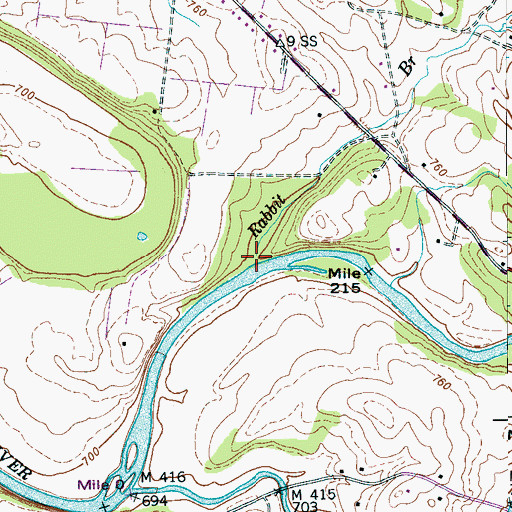 Topographic Map of Rabbit Branch, TN