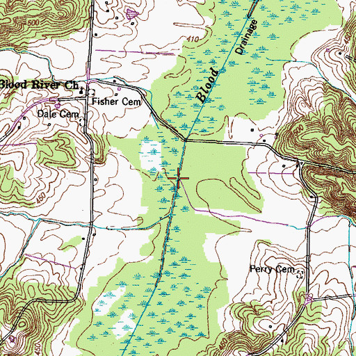 Topographic Map of Rabbit Creek, TN
