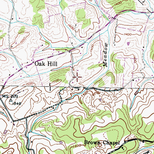 Topographic Map of Rabbit Hill School, TN