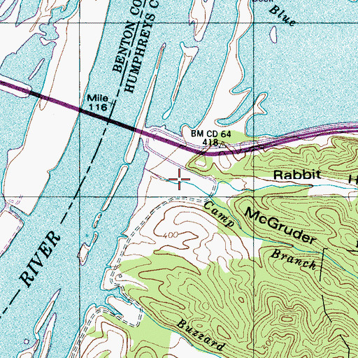 Topographic Map of Rabbit Hollow, TN