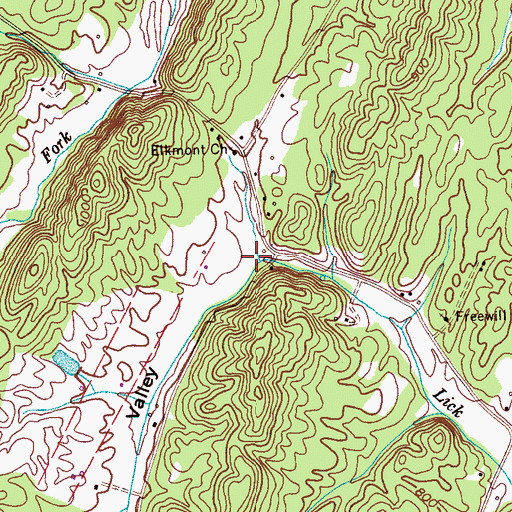 Topographic Map of Rabbit Valley, TN