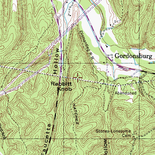 Topographic Map of Rabbitt Knob, TN