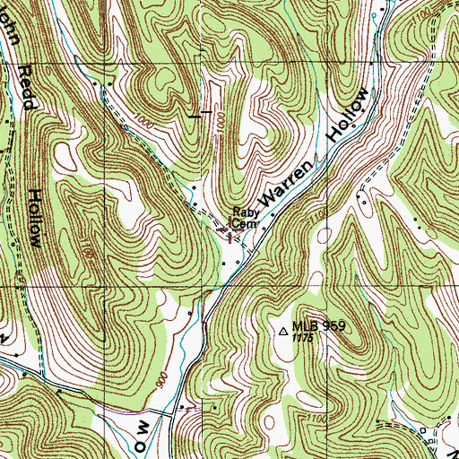 Topographic Map of Raby Cemetery, TN